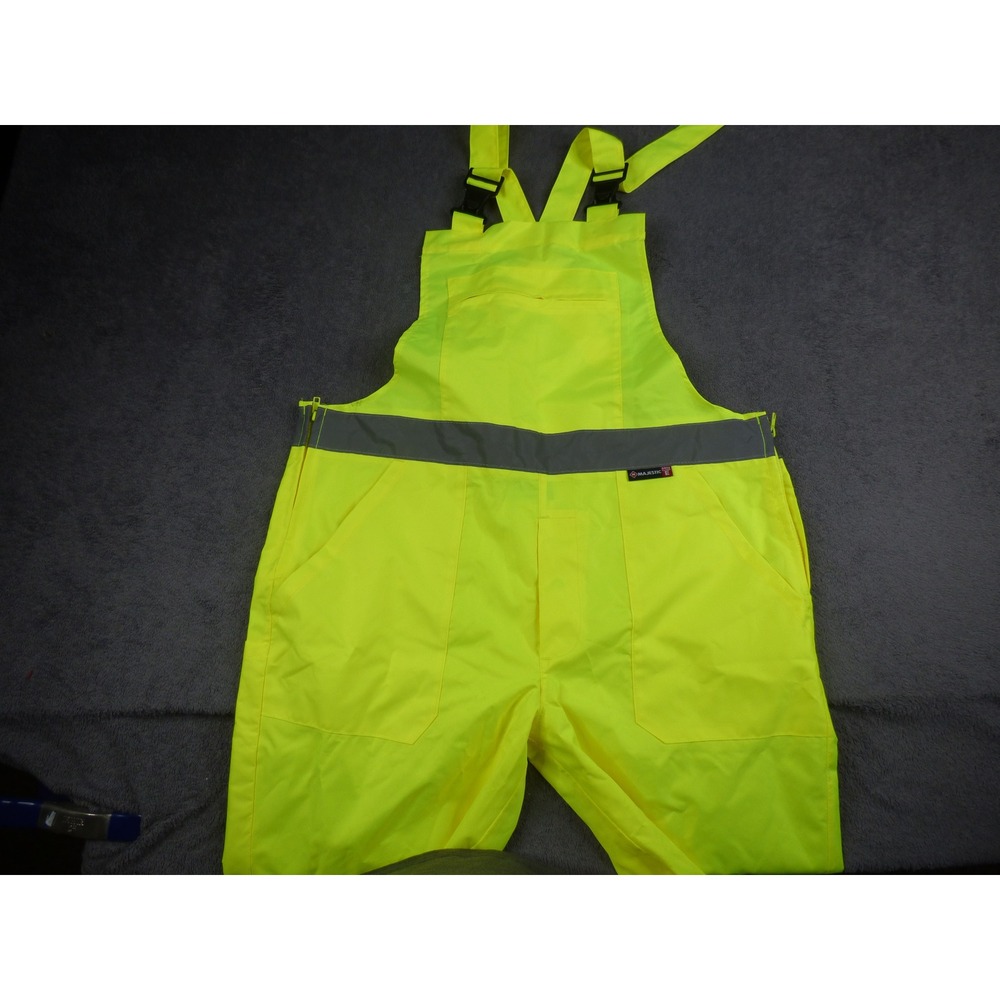 Majestic High Visibility Bib Overalls Neon Yellow Reflective ANSI Class E Mens M